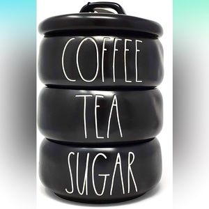Brand New Rae Dunn by Magenta, COFFEE, TEA, SUGAR Stacked Canisters